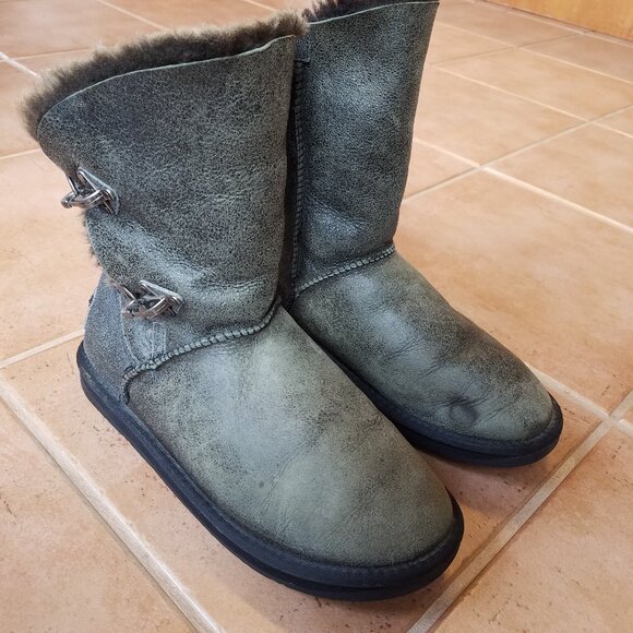 Size 10 Australia Luxe Collective Renegade Sheepskin Buckle Boots - Picture 10 of 10